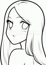 Anime Easy Drawings Girl Drawing Sketches Cute Simple Draw Sketch Eyes sketch template