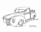 Coloring Chevy Pages Truck Ford Old Pickup Vintage Classic Trucks 1940 Silverado Drawing Printable Instant Mustang F150 Gt 1957 Cars sketch template