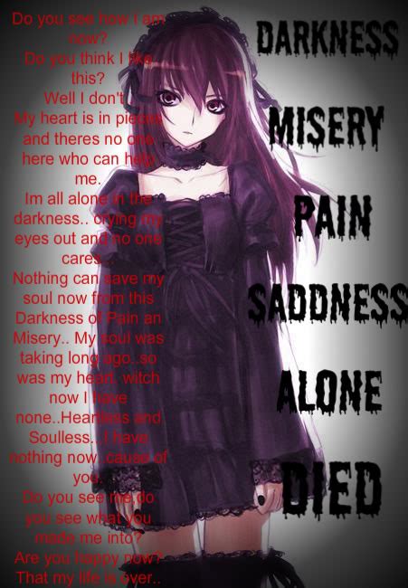depressed anime girl with quotes quotesgram