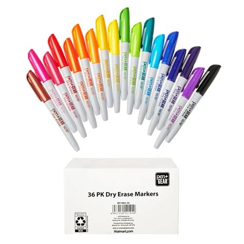 gear dry erase markers fine tip assorted colors  count