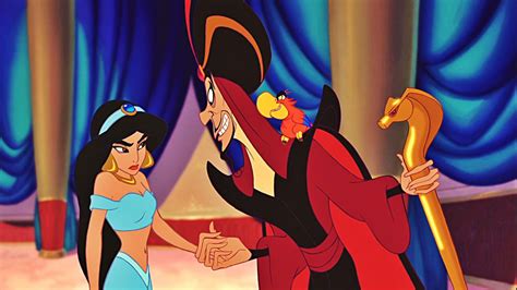 Jafar Wizard And Jasmine Princess In Aladdin Cartoon Walt
