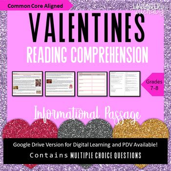 valentines day reading comprehension  lavender  literacy tpt