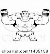 Buff Cartoon Cheering Fighter Muscular Mma Lineart Illustration Clipart Royalty Thoman Cory Vector Boxer Clip sketch template
