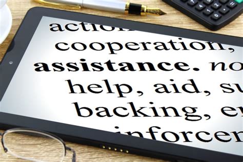 assistance tablet dictionary image