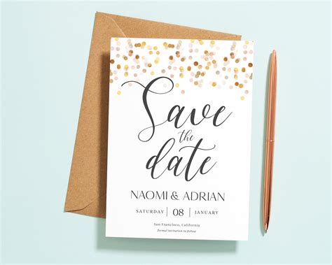 wedding save  date save  date cards gold save  etsy
