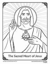 Jesus Coloring Heart Sacred Catholic Pages Kids Store Herald Religious Books sketch template