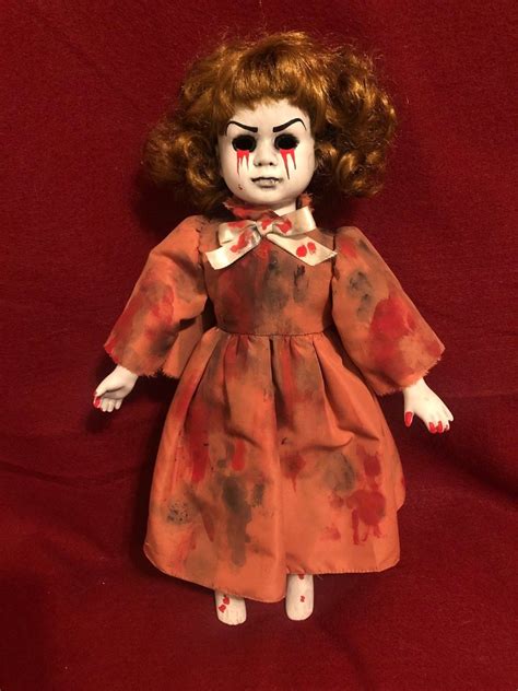 ooak medium hollow eye tears  blood creepy horror doll art