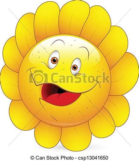 Clipart Vector of Happy Sunflower Smiley Face   Creative  