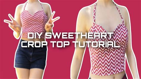 How To Diy Sweetheart Halter Crop Top Sewing Tutorial Youtube