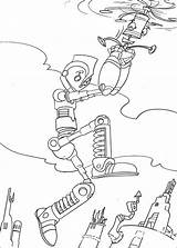 Robots Coloring Pages Robot Color Flying Rodney Kids Movie Handcraftguide Fun Zip Hellokids Print Online Comments sketch template
