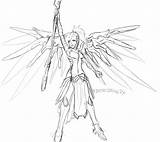 Overwatch Mercy Coloring Pages Sketch Template Sketches sketch template