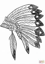 Native Coloring Feather American Headdress Indian Clipart Pages Headress Drawing Choctaw Clip Nation Trace Silhouette Printable Sheets Supercoloring Tegninger Pleasing sketch template