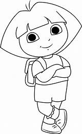 Dora Coloring Smiling Explorer Pages Cartoon Game Print Cute Color Coloringpages101 sketch template