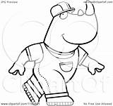Overalls Cartoon Coloring Worker Rhino Construction Clipart Cory Thoman Outlined Vector 2021 sketch template