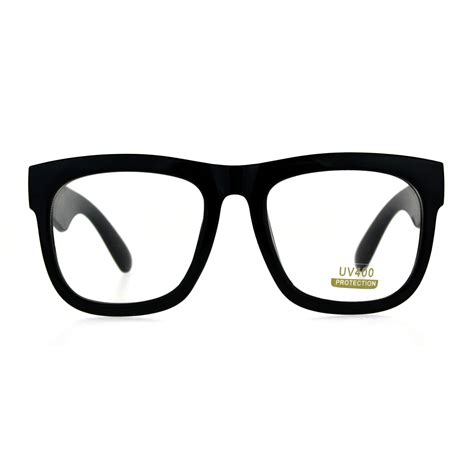 super nerd bold black oversized square glasses thick horn rim clear