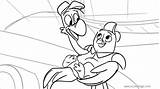 Coloring Pip Freddy Tots Flamingo Penguin Rocketeer sketch template