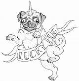 Pug Drawings Coloring Sketch Drawing Dog Template sketch template