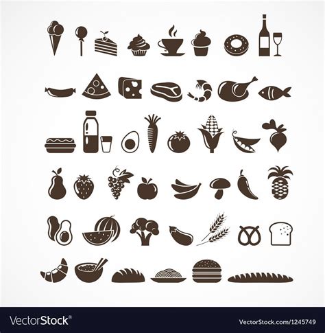 vector food icons  elements    preview  high quality