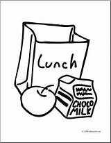 Lunch Bag Coloring Clipart Pages Tray Clip Box Getdrawings Drawing Color Template Getcolorings Webstockreview sketch template