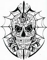 Tattoo Skull Dead Coloring Pages Skulls Mexican Tattoos Angels Designs Demons Adult Sugar Awesome Totenkopf Drawing Stencils Printable Books Car sketch template