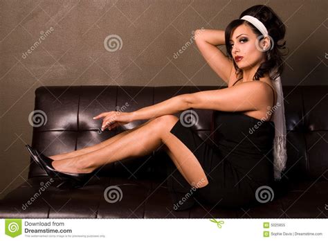 pin up girl stock image image of couch model make 5025855