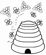 Coloring Beehive Pages Cute Children Seven Fun sketch template