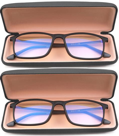 2 pairs blue ray blocking lens tr90 frame 304 stainless steel temple