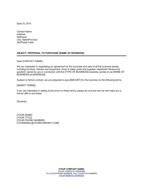 sadahnews    business purchase offer letter template