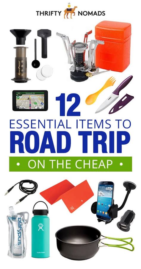 essential items  road trip   cheap thrifty nomads