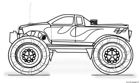 monster truck printable fire coloring page printable