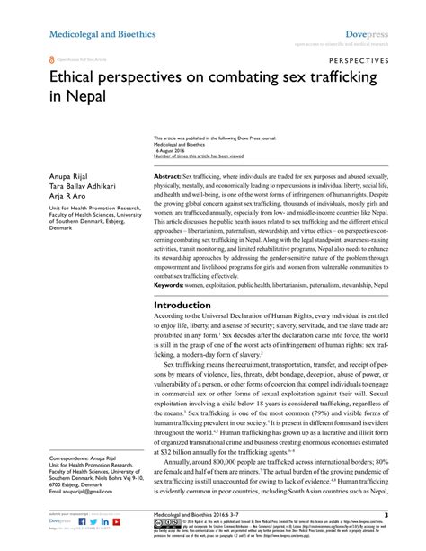 Pdf Ethical Perspectives On Combating Sex Trafficking In