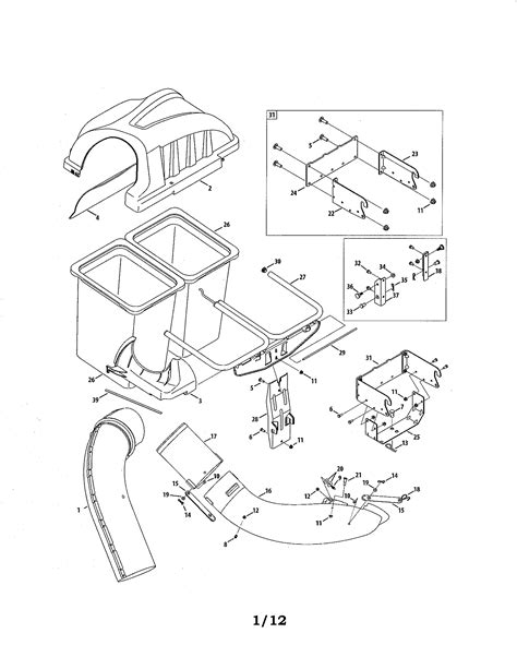 craftsman  bin bagger parts model  sears partsdirect