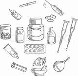 Sketch Pills Bottles Medication Medicine Pipette Vector Syringe Icon Pharmacy Capsules Surrounded Paintingvalley Crutches Apothecary Ointment Pestle Forearm Mortar Enema sketch template