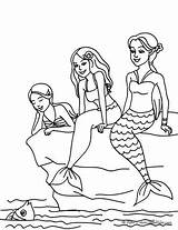 Mermaids Coloring Pages Mermaid Group Colouring Hellokids Color Online Print Kids Sirene sketch template