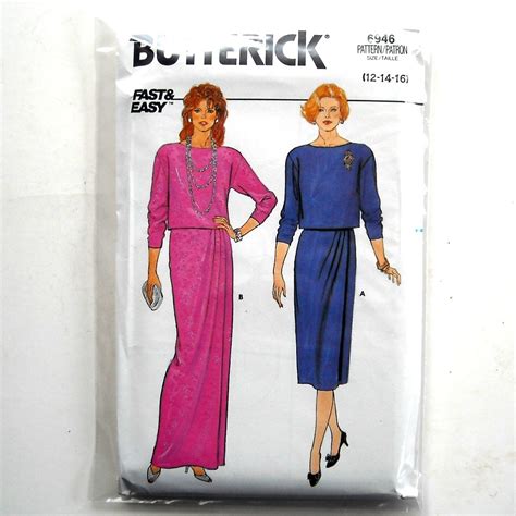 top skirt misses size 12 14 16 vintage butterick sewing pattern 6946