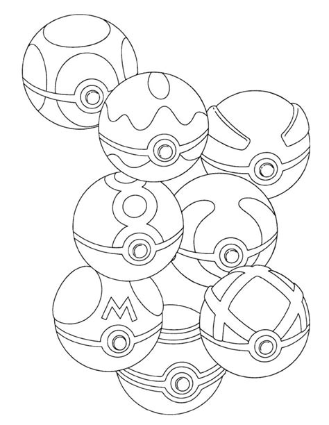 coloring ball worksheets printable  pokemon ball coloring page