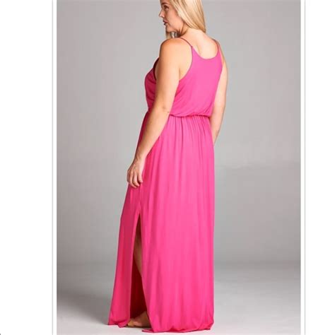 Emerald Fashion Dresses Hot Pink Plus Size Stretch Maxi Summer