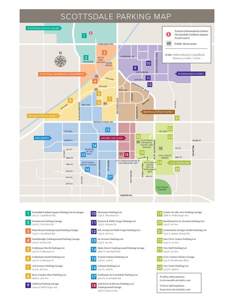town area parking map  town scottsdale