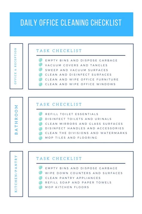 commercial cleaning checklist template