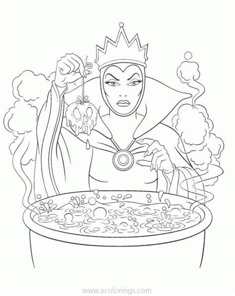 disney villains coloring pages stepmother evil queen xcoloringscom