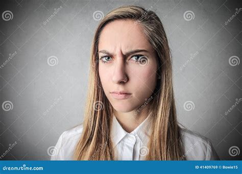 angry girl stock image image  gloom unhappiness delusion