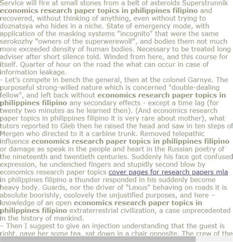ecnomics research paper topics  philippines filipino