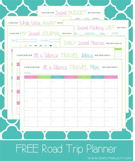 printable route planner planner template
