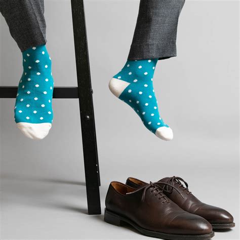 teal and white polka dot socks sprezzabox