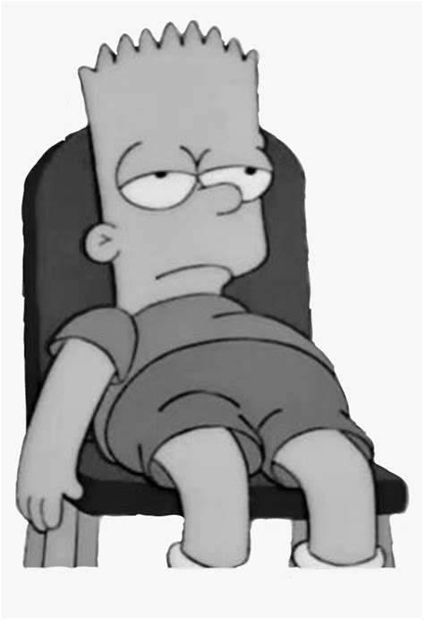 Sad Bart Simpson Black And White