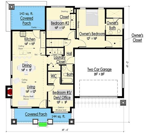 concept blueprints  bedroom bungalow house plan  bedroom