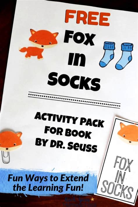 learning fun printable pack  fox  socks