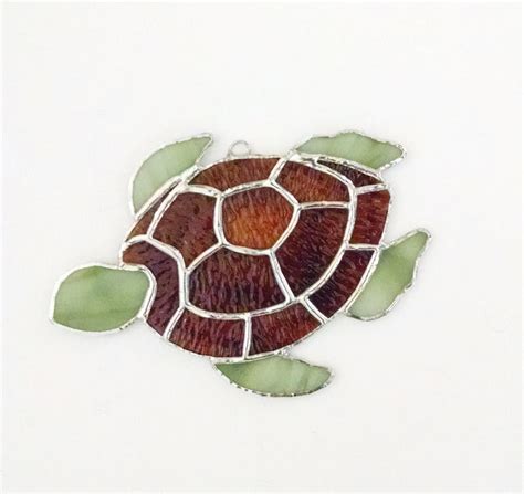 stained glass turtle suncatcher turtle ornament beach decor