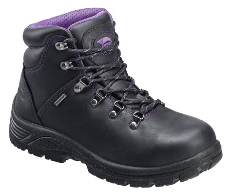 avenger safety footwear womens  black waterproof steel toe work boot