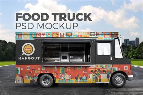 food truck psd mockup food truck design truck design food truck